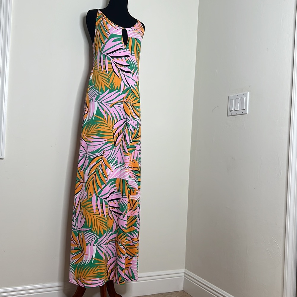 MAAJI Floral Tropical High Slit Keyhole Dress M